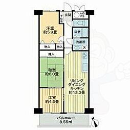 ライオンズマンション八事ガーデン壱番館 3LDKの間取図画像