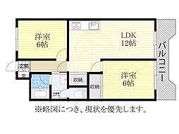 コーポナリタ 2LDKの間取図画像