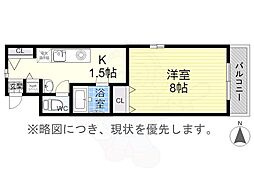 MTS御器所 1Kの間取図画像