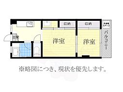 コーポラス井の元 2DKの間取図画像