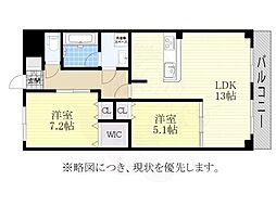 インペリアル南大高 1階2LDKの間取り