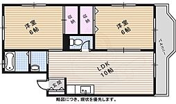 宝が丘センターハウス 2LDKの間取図画像