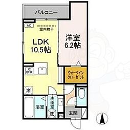 サクラガーデン瑞穂 3階1LDKの間取り