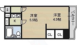 名古屋市営東山線 新栄町駅 徒歩10分の賃貸マンション 4階2Kの間取り