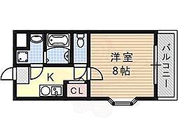 ラシュレ日光 4階1Kの間取り