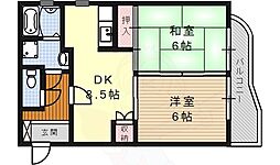 マンションリバエイト 3階2DKの間取り