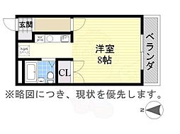 エスポア瑞穂 2階1Kの間取り
