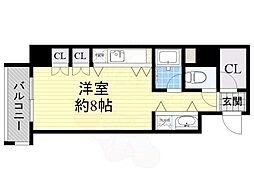 名古屋市営桜通線 桜山駅 徒歩3分の賃貸マンション 8階ワンルームの間取り