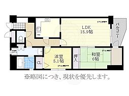 シティコーポ新開 5階2LDKの間取り