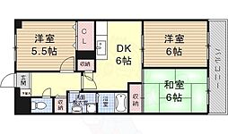 サンユーハイツ滝の水 3DKの間取図画像