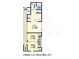 Calm Cuatro 3階2LDKの間取り