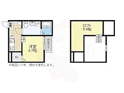 名古屋市営名城線 熱田神宮伝馬町駅 徒歩10分の賃貸アパート 1階ワンルームの間取り