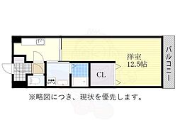 リオン高見 1Kの間取図画像