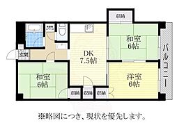 コーポ華 3DKの間取図画像