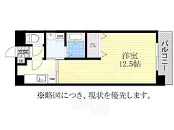 リオン高見 1Kの間取図画像
