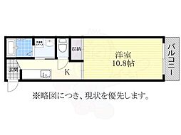 みずほ28 4階1Kの間取り