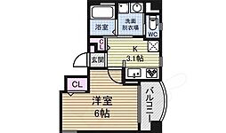 サンパティーク 5階1Kの間取り