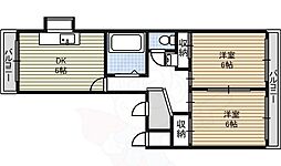 メゾンオネスティー 2DKの間取図画像