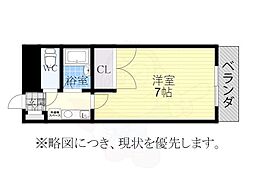 ヒルサイド今池 4階1Kの間取り