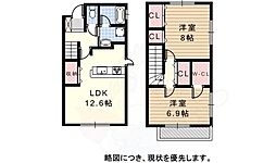 梅森坂の樹 1階2LDKの間取り