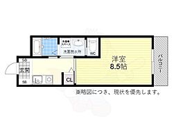 巌ビル丸山 2階1Kの間取り
