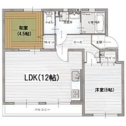 なるみグリーンコーポ5号棟 2LDKの間取図画像