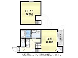 カーサフェリーチェＷ 1階ワンルームの間取り