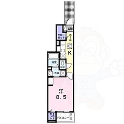 アール．エス．ホシザキ 1 1階1Kの間取り