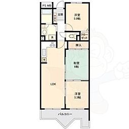 サンコート有松 3階3LDKの間取り