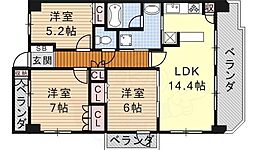 名古屋市営桜通線 桜山駅 徒歩9分の賃貸マンション 11階3LDKの間取り