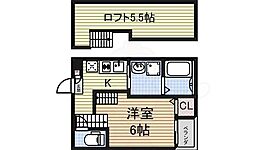 stageN今池 2階1Kの間取り