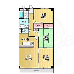 プレステージ黒沢台 2階3LDKの間取り