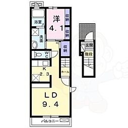 シャイン　コート　ナルコ 2階1LDKの間取り