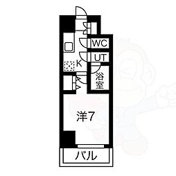名古屋市営桜通線 吹上駅 徒歩3分の賃貸マンション 9階1Kの間取り