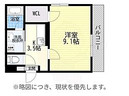 ヒルズコウエイ 1Kの間取図画像