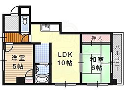 向が丘ハイツ 2LDKの間取図画像
