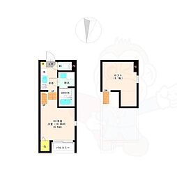 ポラリス星宮 1Kの間取図画像