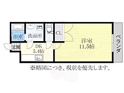 HANAYASHIKI 1Kの間取図画像