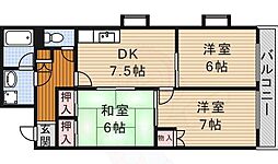 パラシオン豊岡 3DKの間取図画像