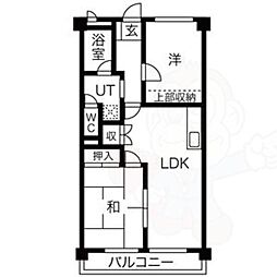 シャトーユキ 2LDKの間取図画像