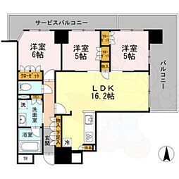 プレミスト泉レジデンス 3LDKの間取図画像