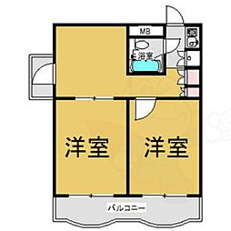 ラフォーレ八事 2DKの間取図画像