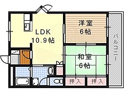 コーポ清和 2LDKの間取図画像