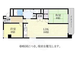 ビラ新瑞 2LDKの間取図画像