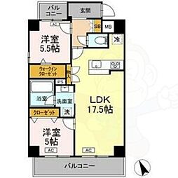サンラモン本山3 2LDKの間取図画像