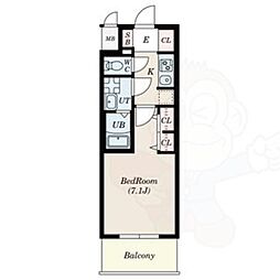 S-RESIDENCE星ヶ丘 1Kの間取図画像