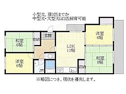 第2大進コーポ 4LDKの間取図画像