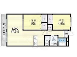 グランドハイツ浦里 2LDKの間取図画像
