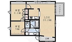 TASHIRO71 2LDKの間取図画像