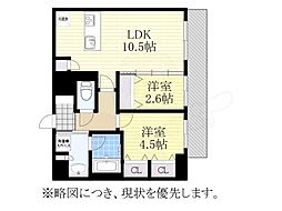 プレサンスレイズ千種今池II 2LDKの間取図画像